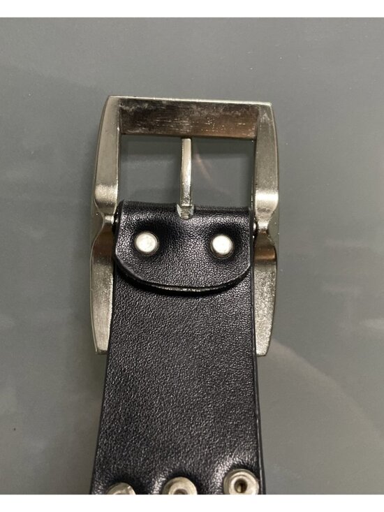 Vintage Dome Studded Black Leather Belt 34” Unisex Biker Punk Rock Metal Emo Alt